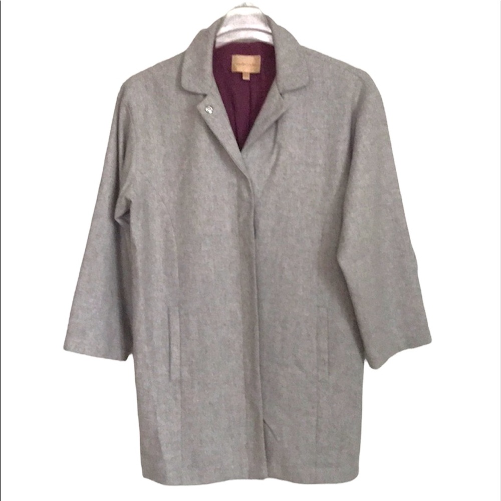 Anthropologie Under Skies Light Gray Wool Blend Cocoon Coat Size Small